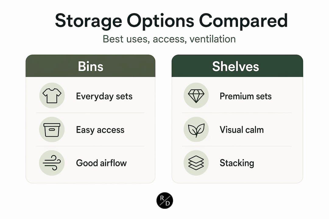 Infographic comparing bedding storage options