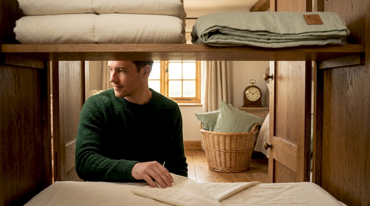 Person comparing cotton, bamboo, and linen bedding