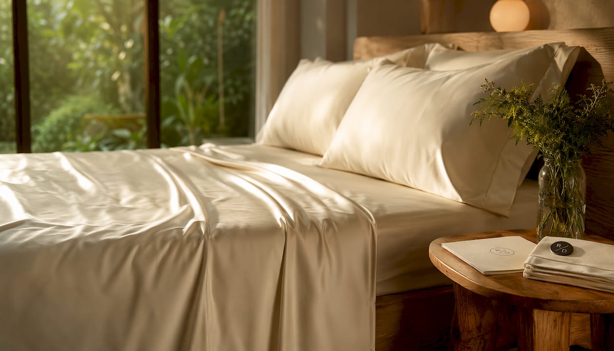 Elegant resin-treated cotton wrinkle-resistant bedding set