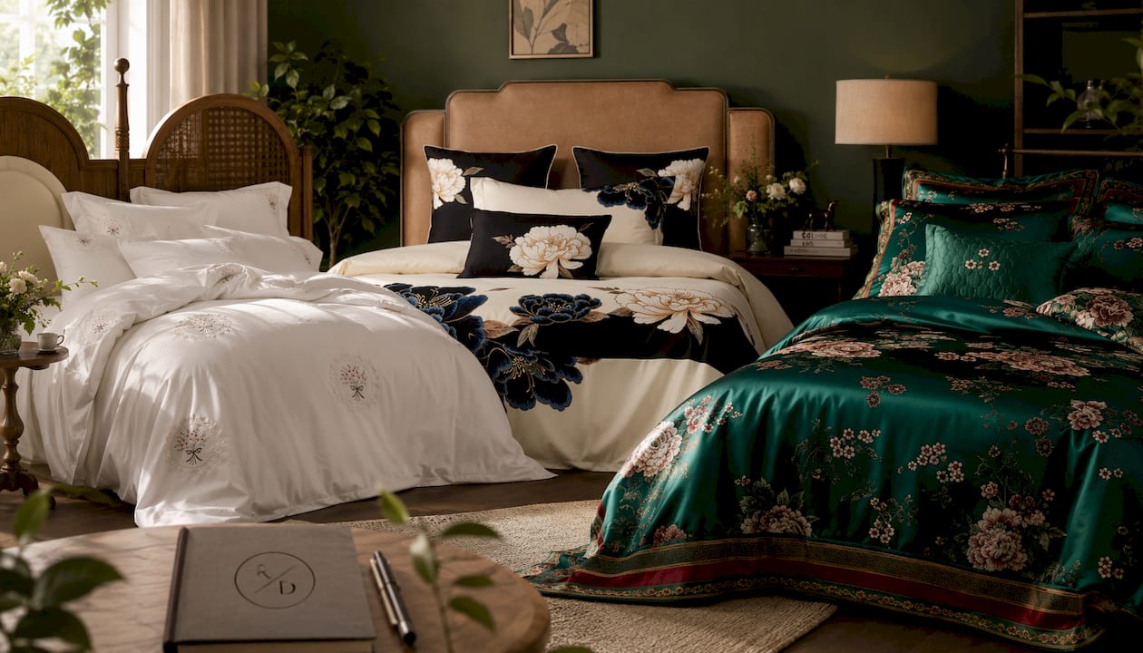 Evelyn Floral Embroidered Duvet Cover Set