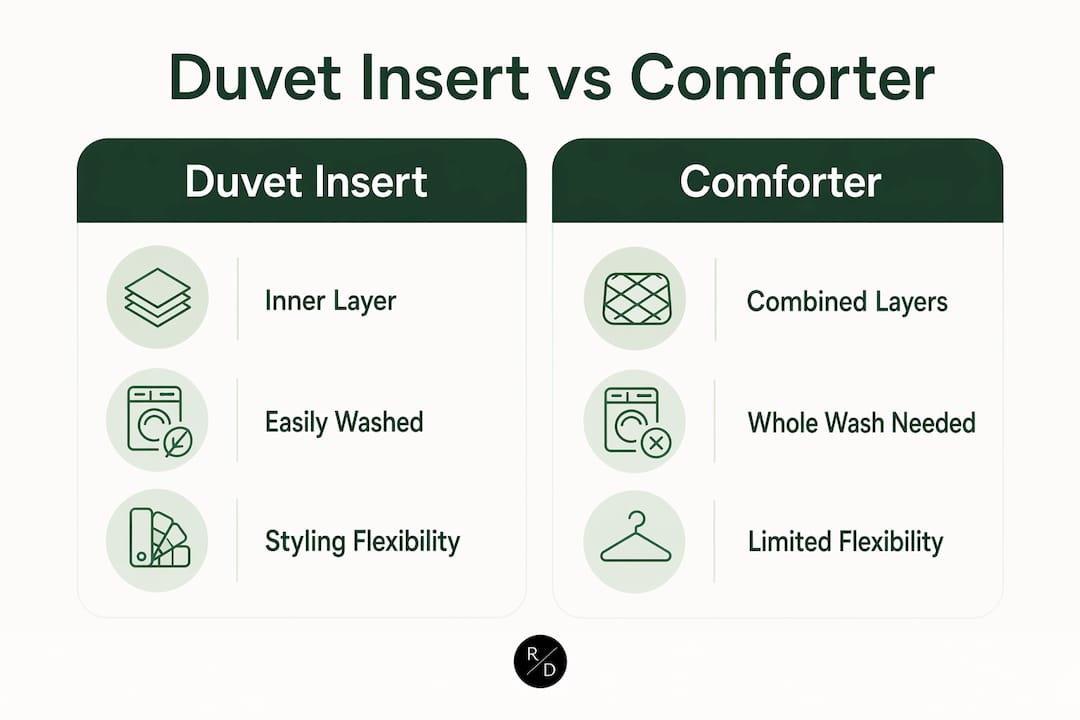 Infographie montrant la comparaison des inserts de couette et des couettes