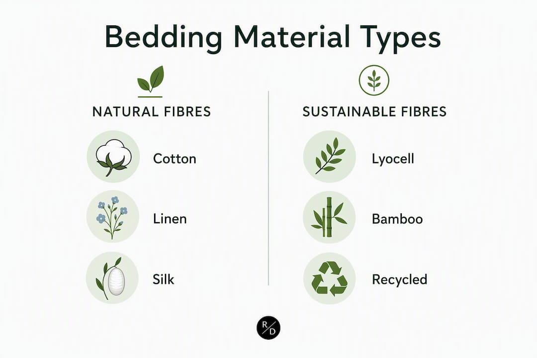 Comparative infographic of bedding material types