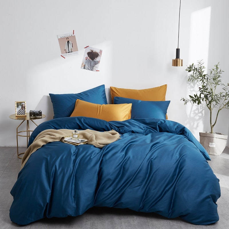 Core Egyptian Cotton Bedding Set (Marine Blue)