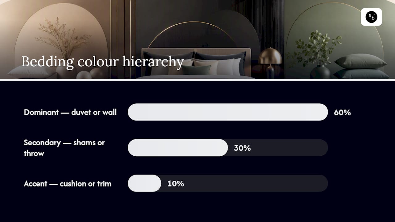 Proportional 60 30 10 bedding color diagram