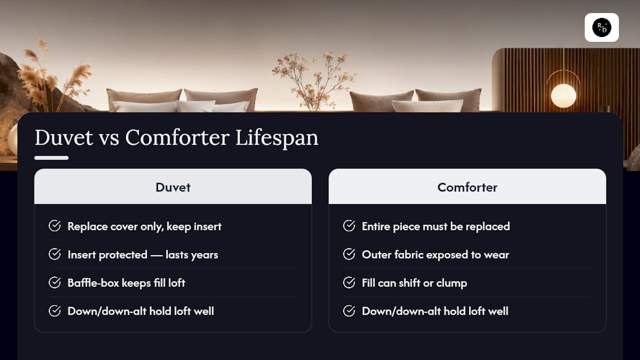How long a duvet or comforter actually lasts — overview diagram