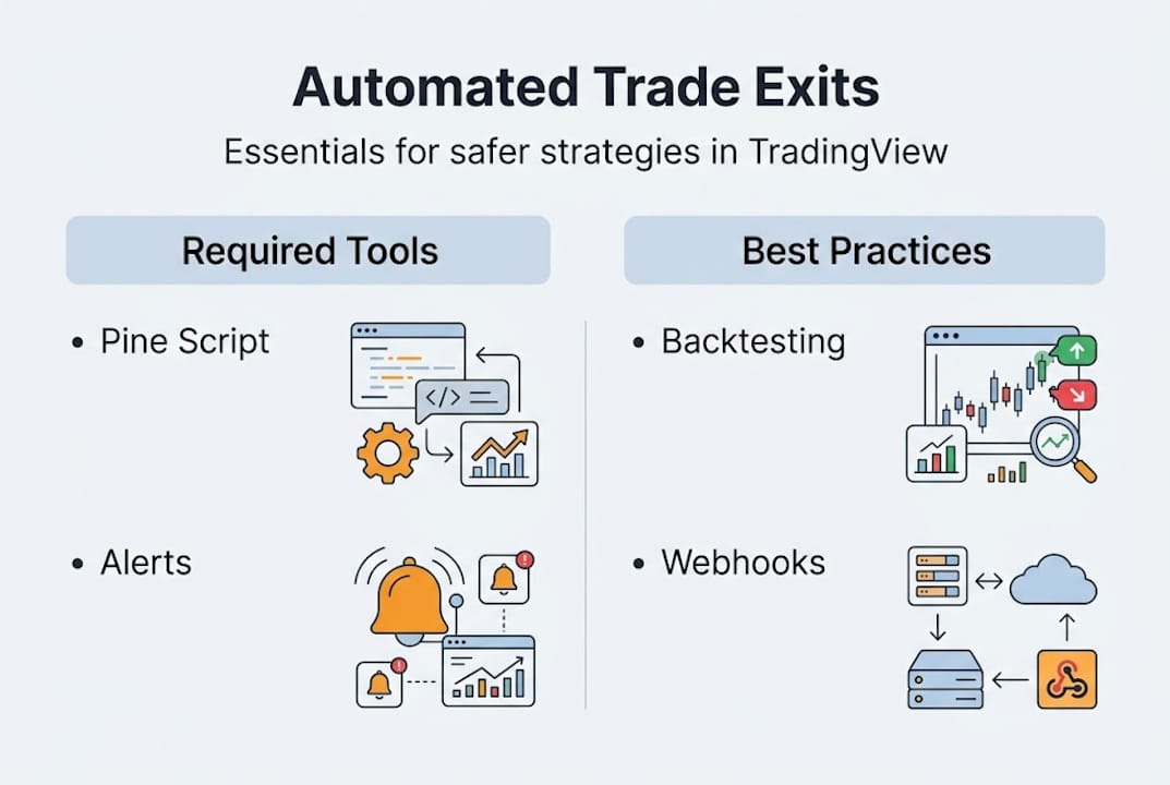 Infographic of tools and best practices for automated exits