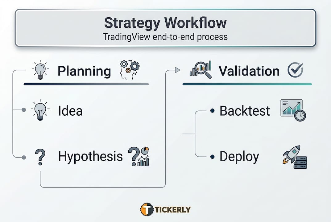 Infographic showing trading strategy workflow