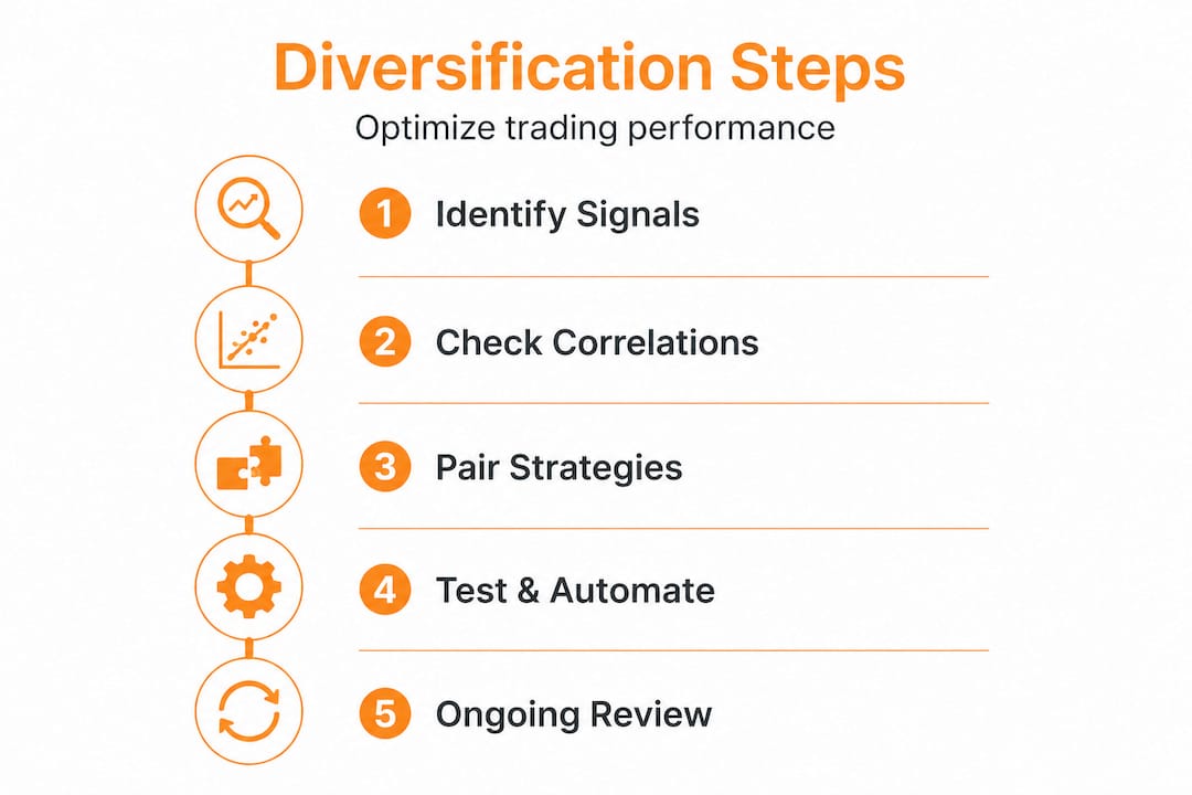 Infographic of strategy diversification process steps
