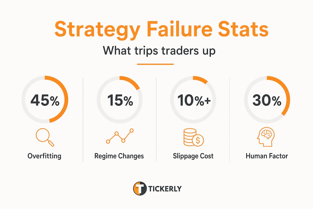 Infographic with trading failure statistics and labels
