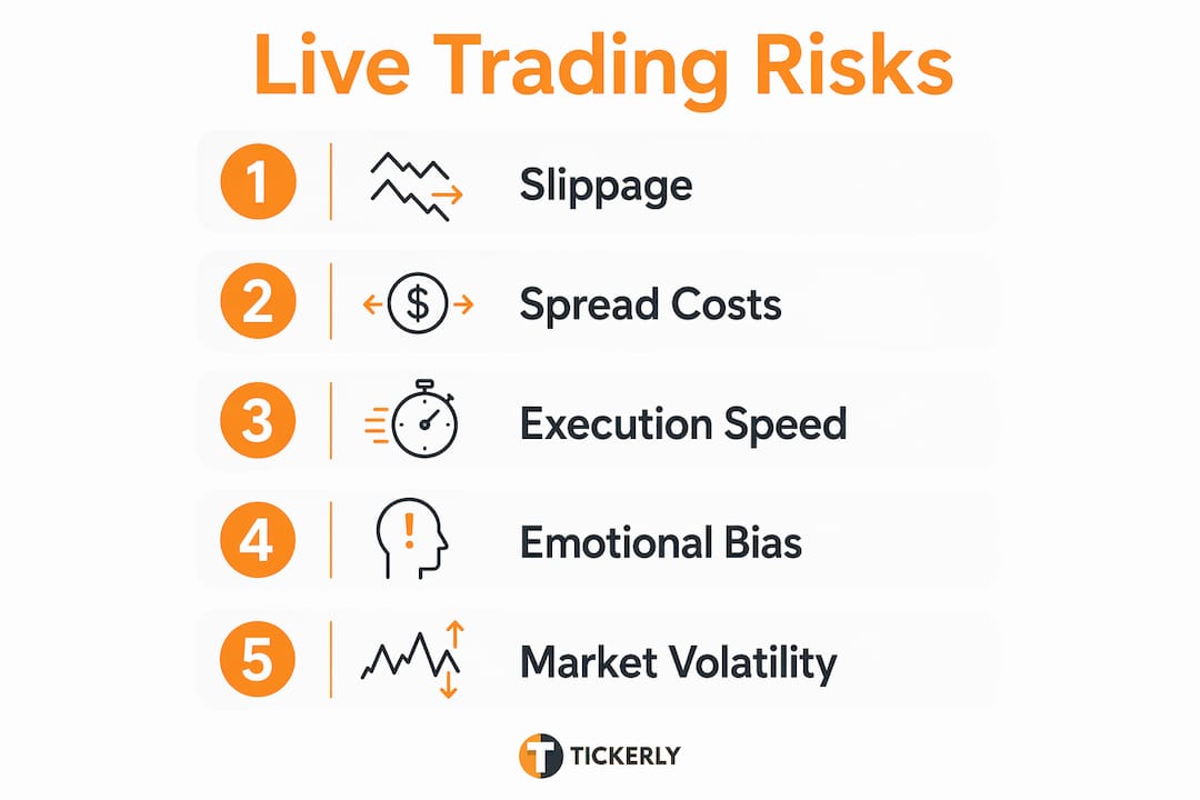 Infographic showing live trading risk factors