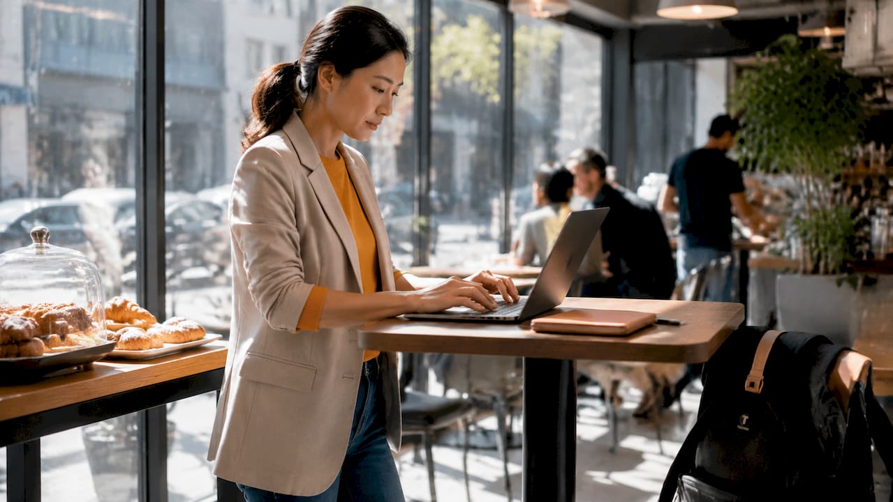 Financial analyst reviewing market data at desk