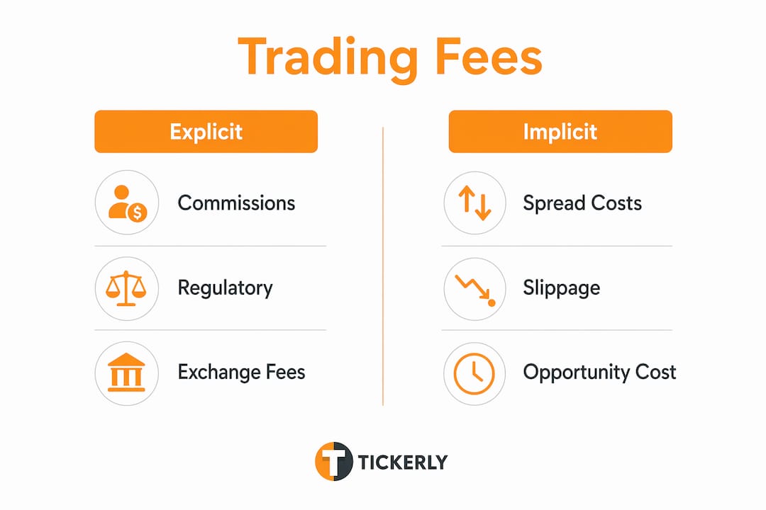 Infographic comparing explicit and implicit trading fees