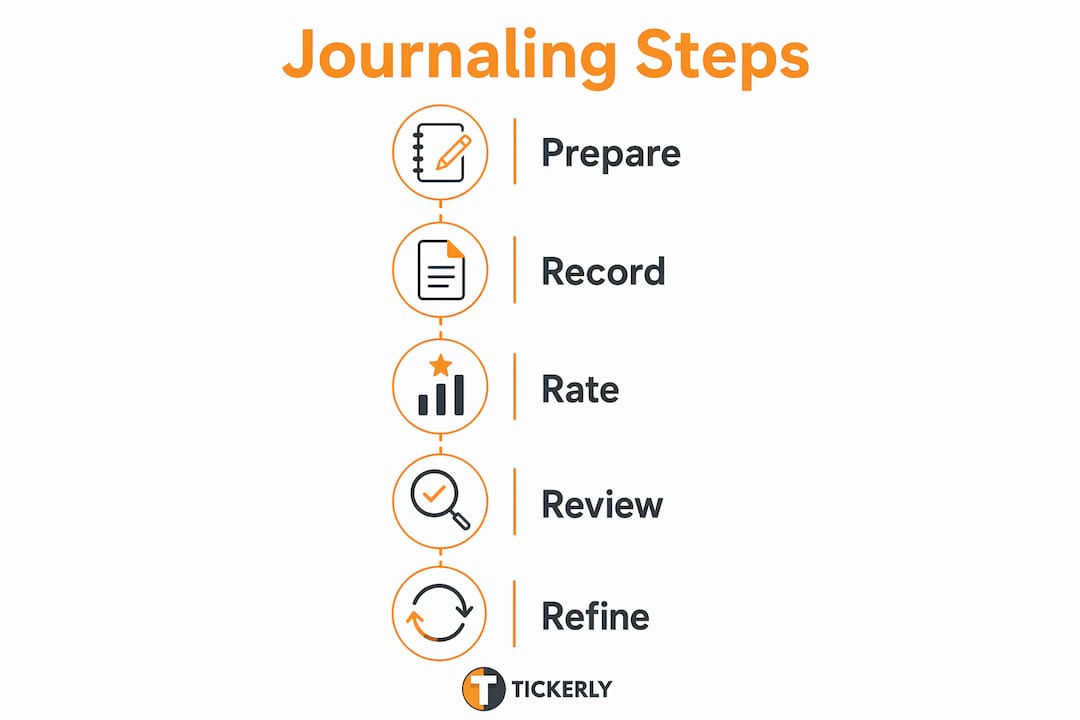 Infographic illustrating key journaling steps