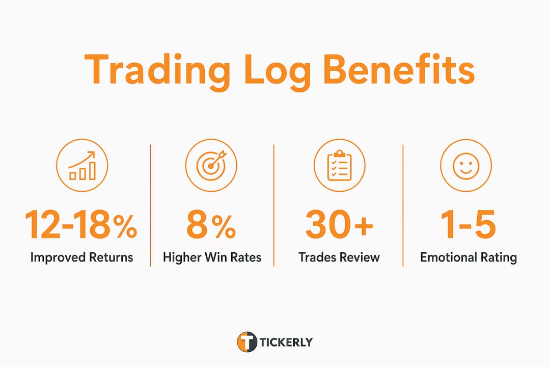 Infographic showing key benefits of trading logs