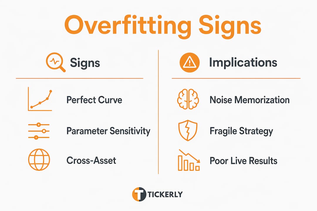 Infographic showing signs and implications of overfitting