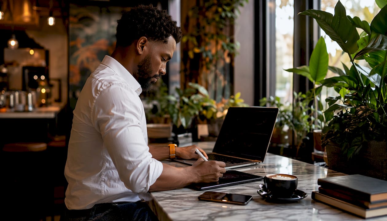 Trader working with multiple trading indicators