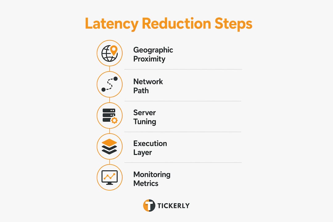 Infographic illustrating latency reduction steps