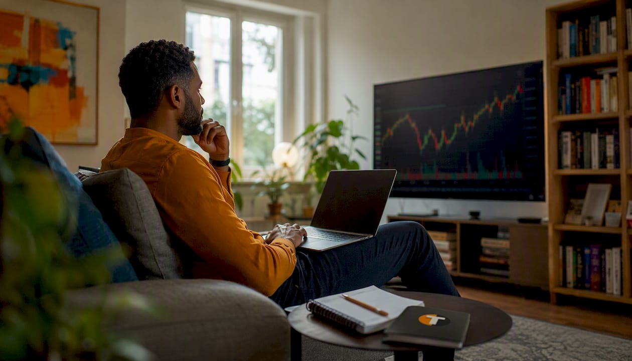 Trader analyzing stop-loss on chart