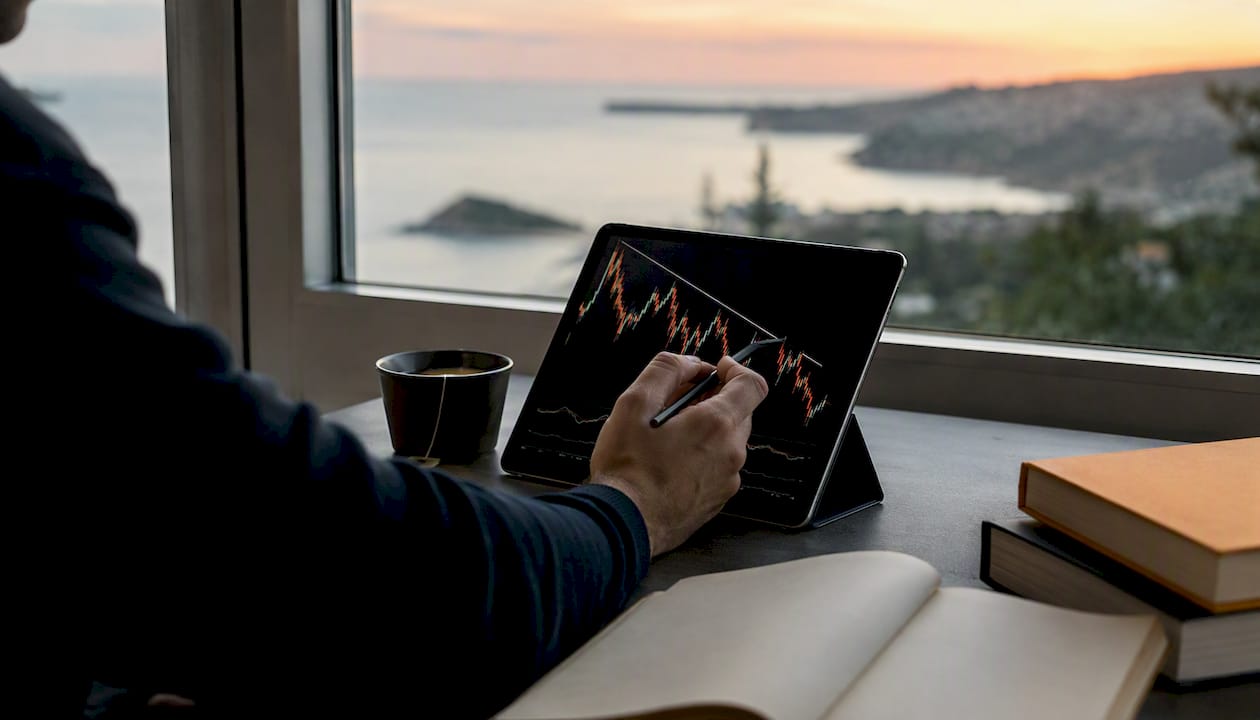 Hand drawing trendline on forex chart