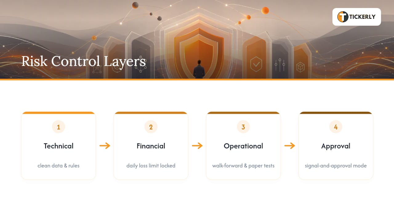 Diagram of risk control layers in automated trading