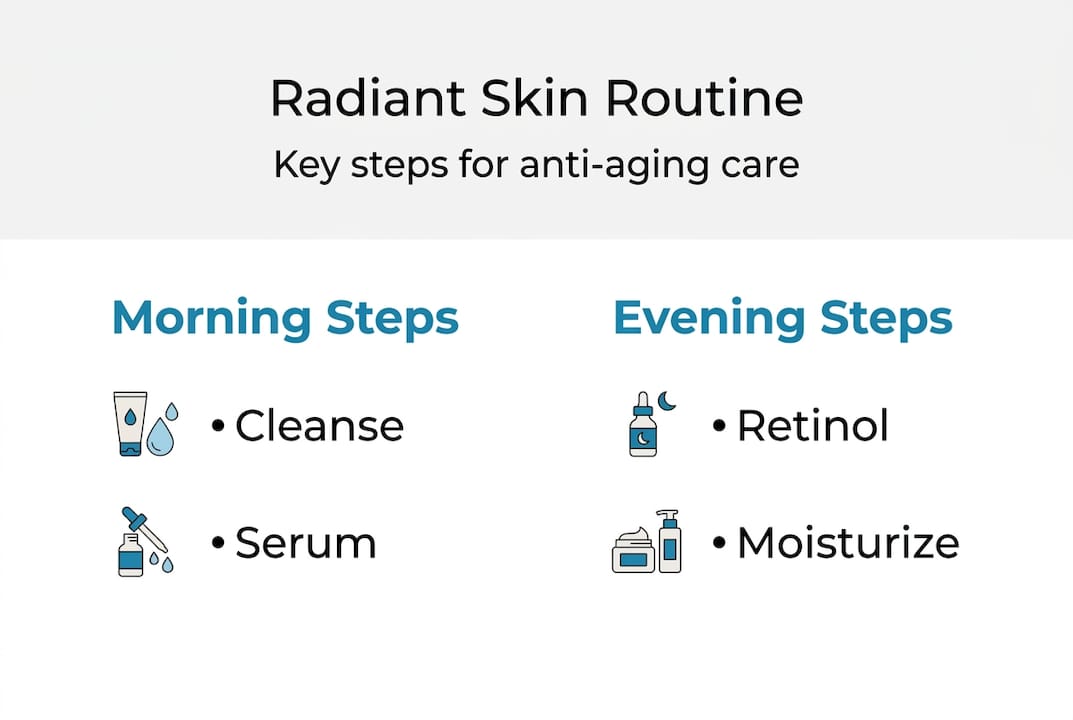 Infographic with morning and evening routine steps