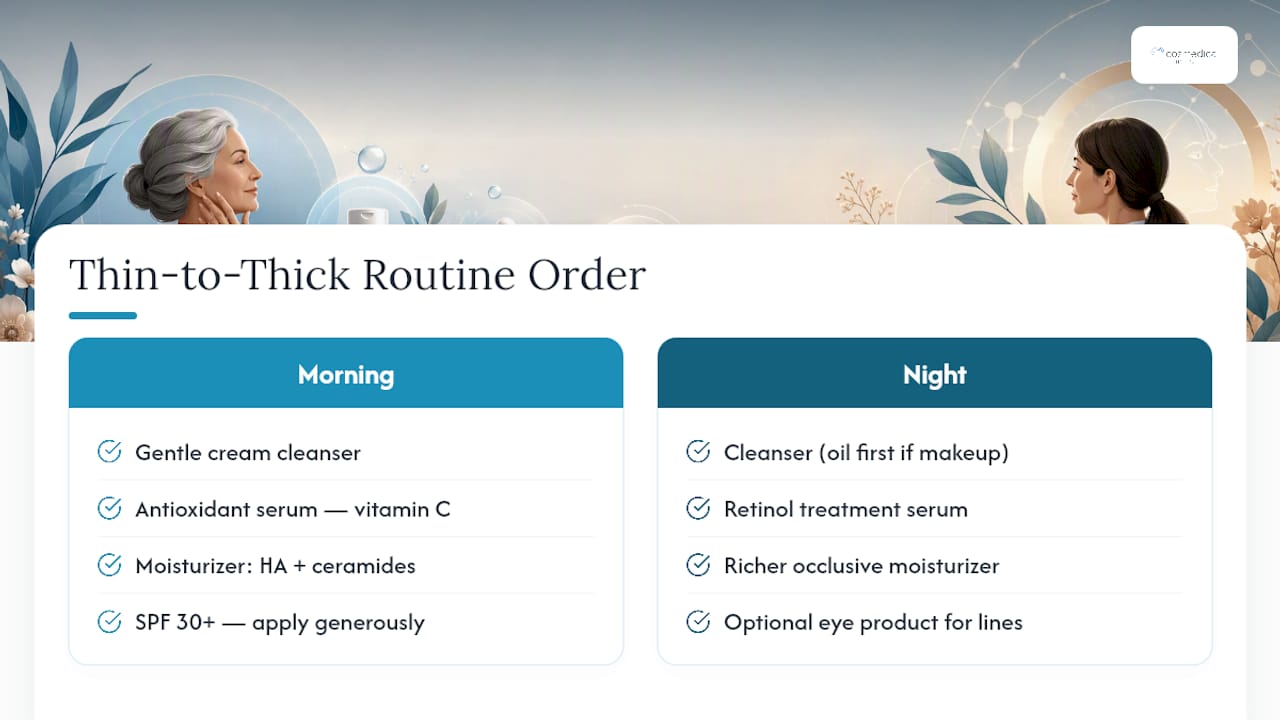 Morning and evening skincare layering order