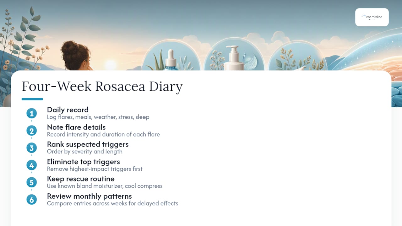 Four-week rosacea trigger diary process