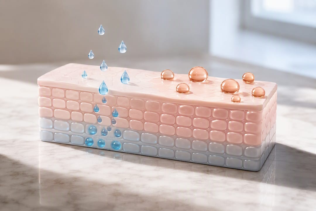 Illustration of skin water and sebum balance