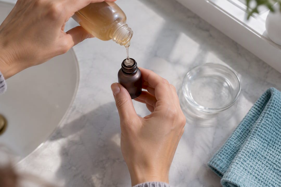 Serum being portioned for protected storage