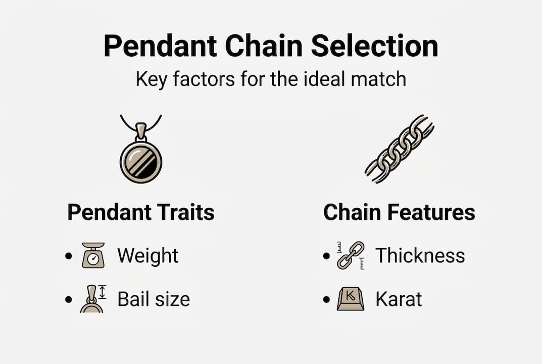 Infographic on pendant and chain selection factors