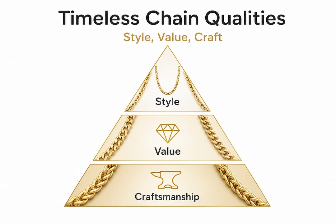 Hierarchy infographic: style, value, craftsmanship