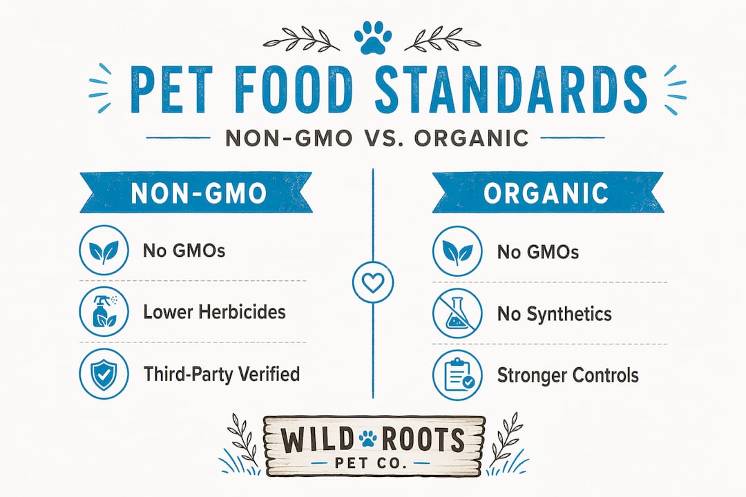 Infographic comparing non-GMO and organic standards