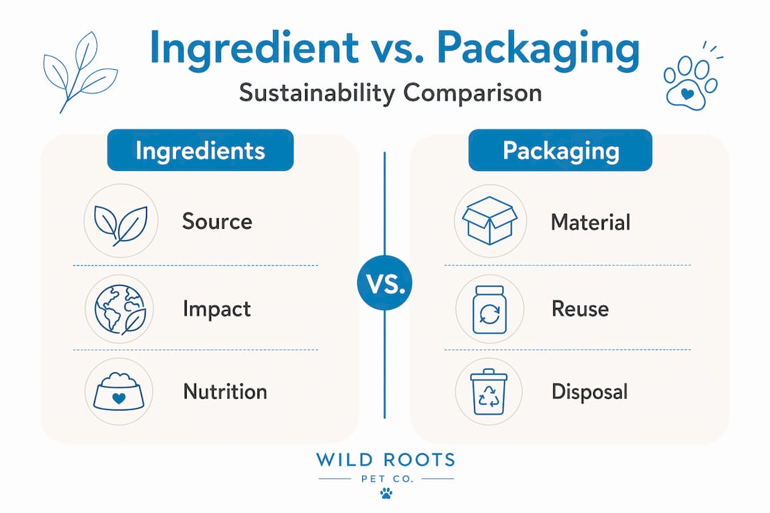 Infographic comparing ingredient and packaging sustainability