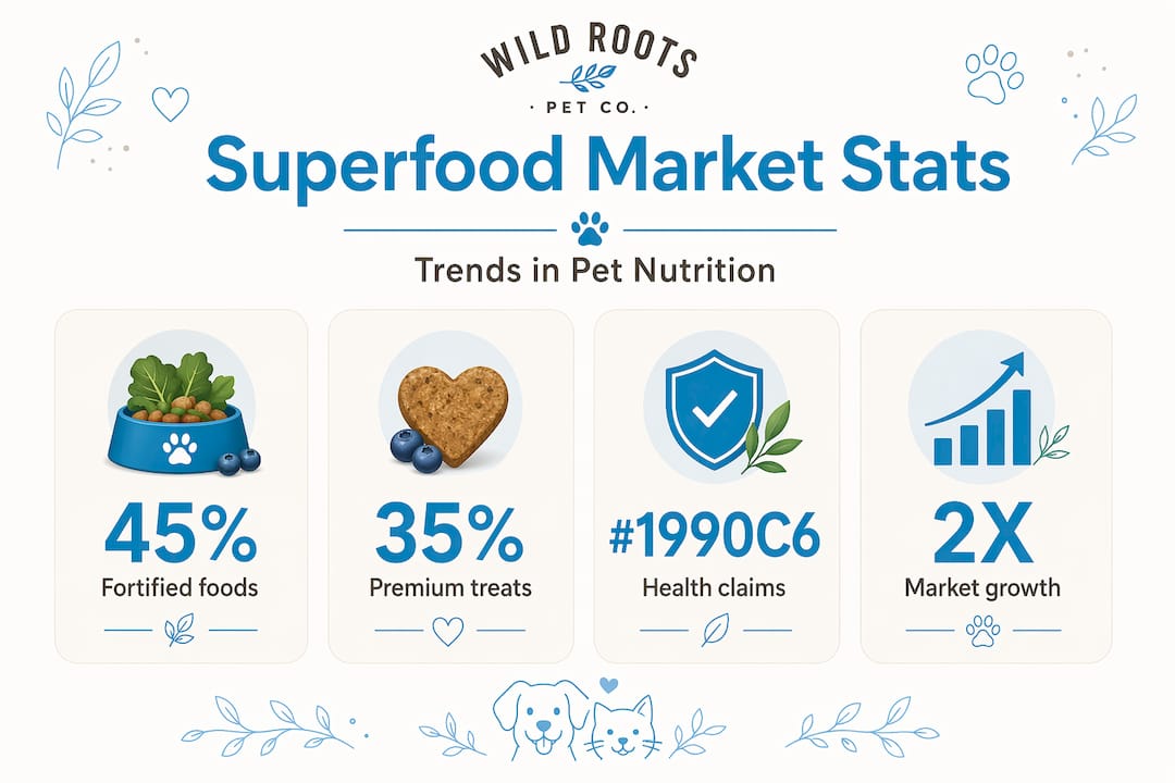 Infographic showing pet superfood market statistics