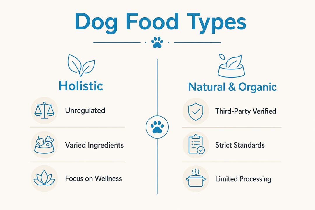 Infographic comparing holistic and natural organic dog food