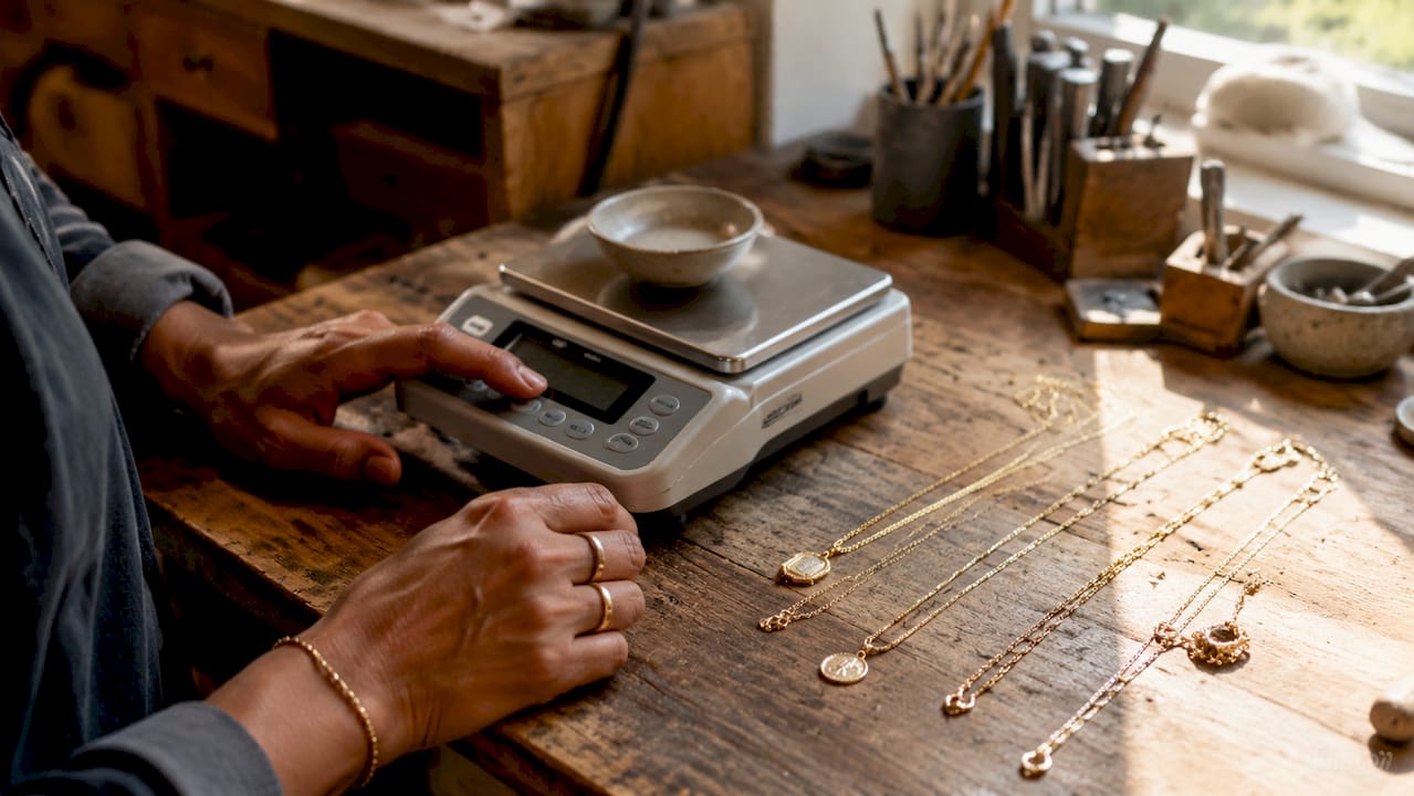 Using tare function on jewelry scale