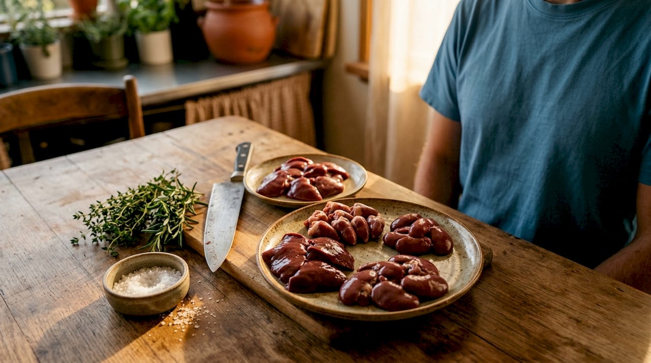 Fresh organ meats for pet nutrition