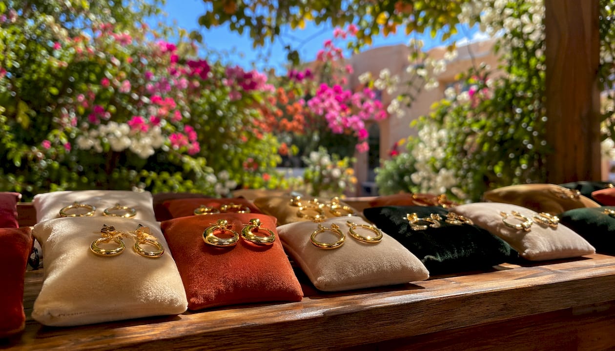 Display of various karat gold hypoallergenic jewelry
