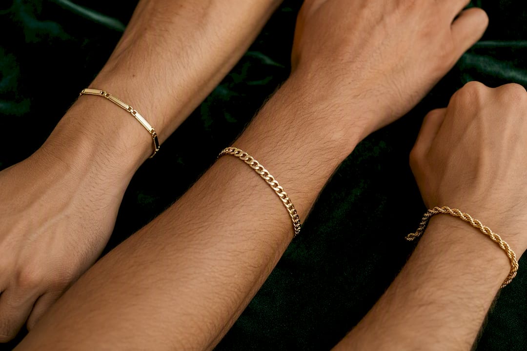 Men's bracelets showing different fits