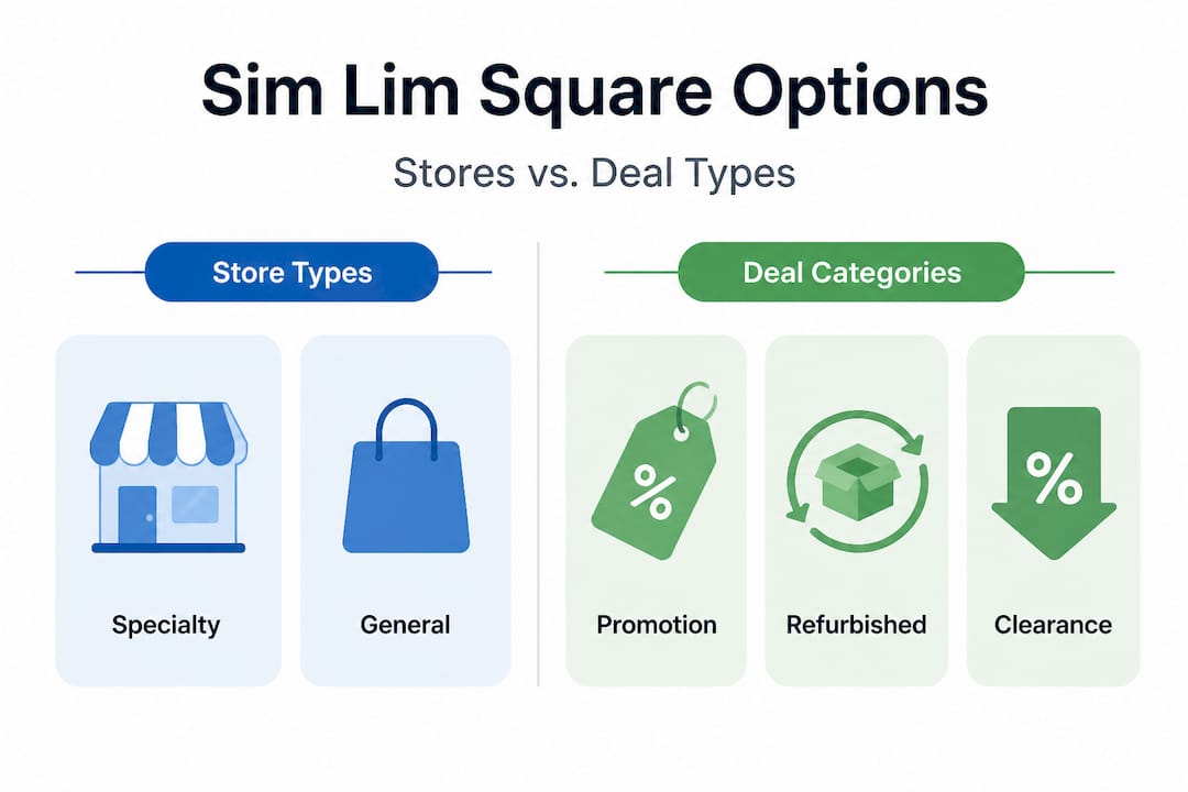 Infographic comparing store and deal categories