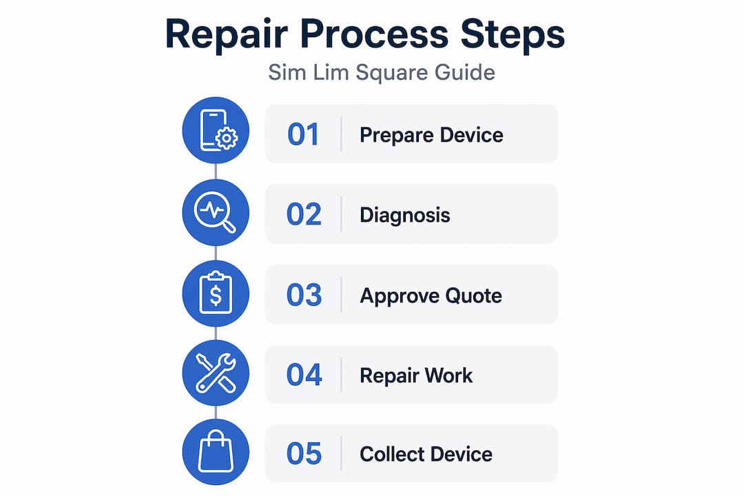 Infographic outlining electronics repair stages