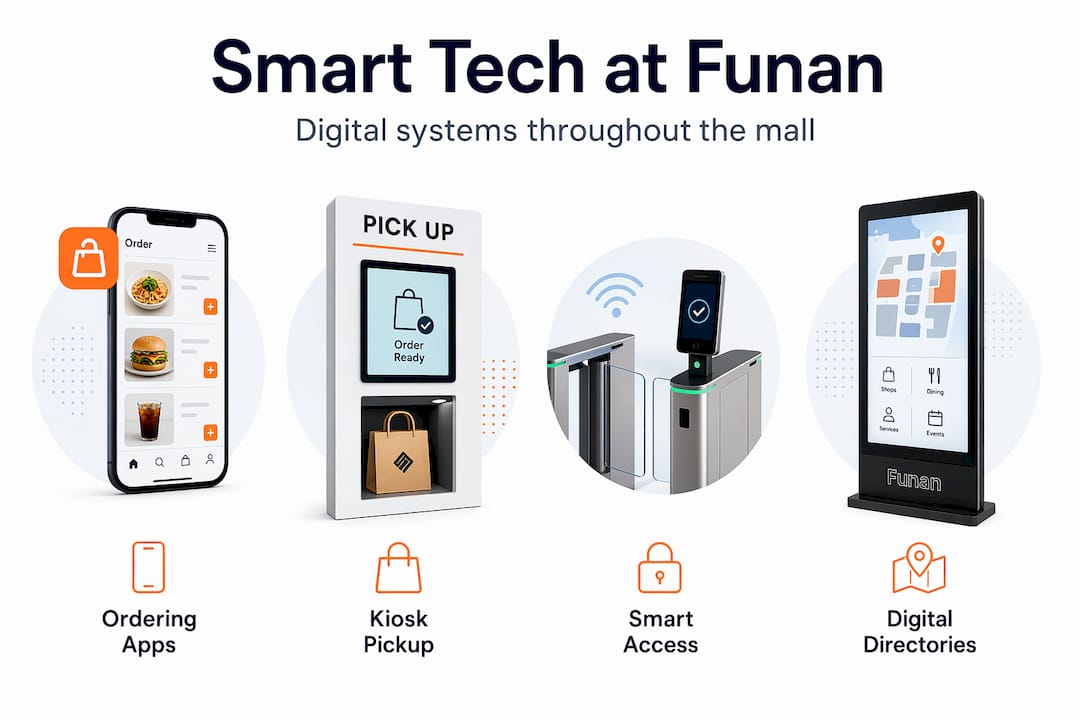 Infographic showing Funan’s tech integration steps