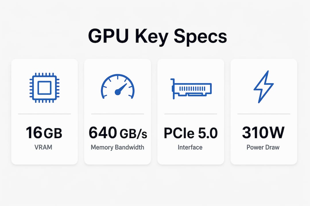 Infographic showing key GPU specifications in 2024