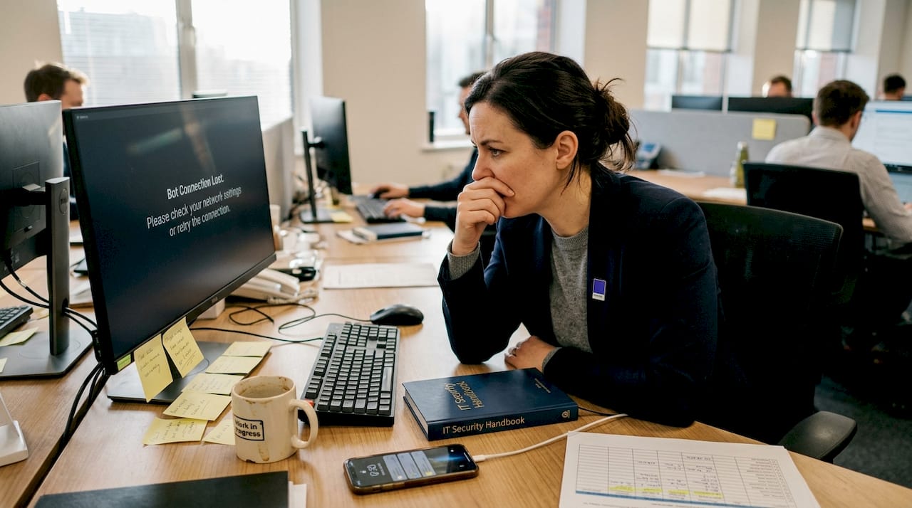 Woman confronted by crypto bot technical error