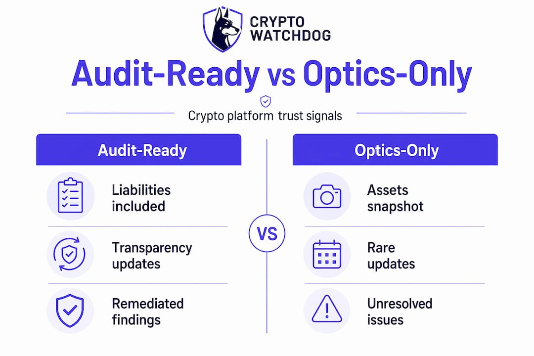 Infographic comparing audit-ready and optics-only platforms