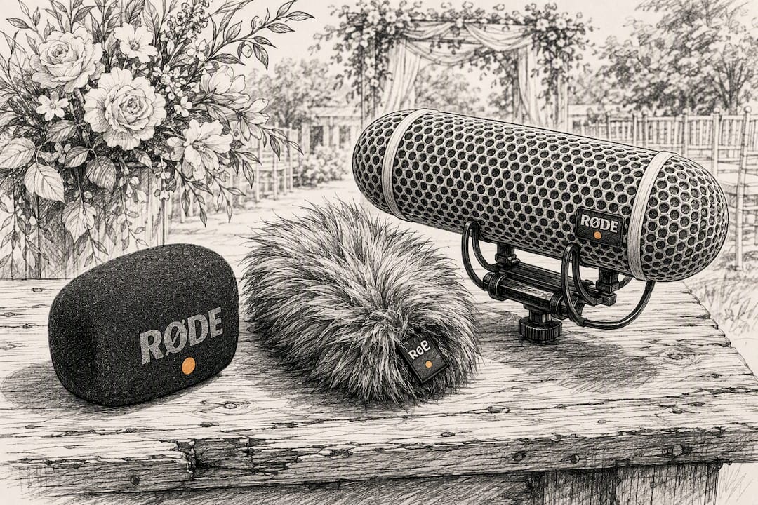 Three types of microphone windscreens for outdoor wedding