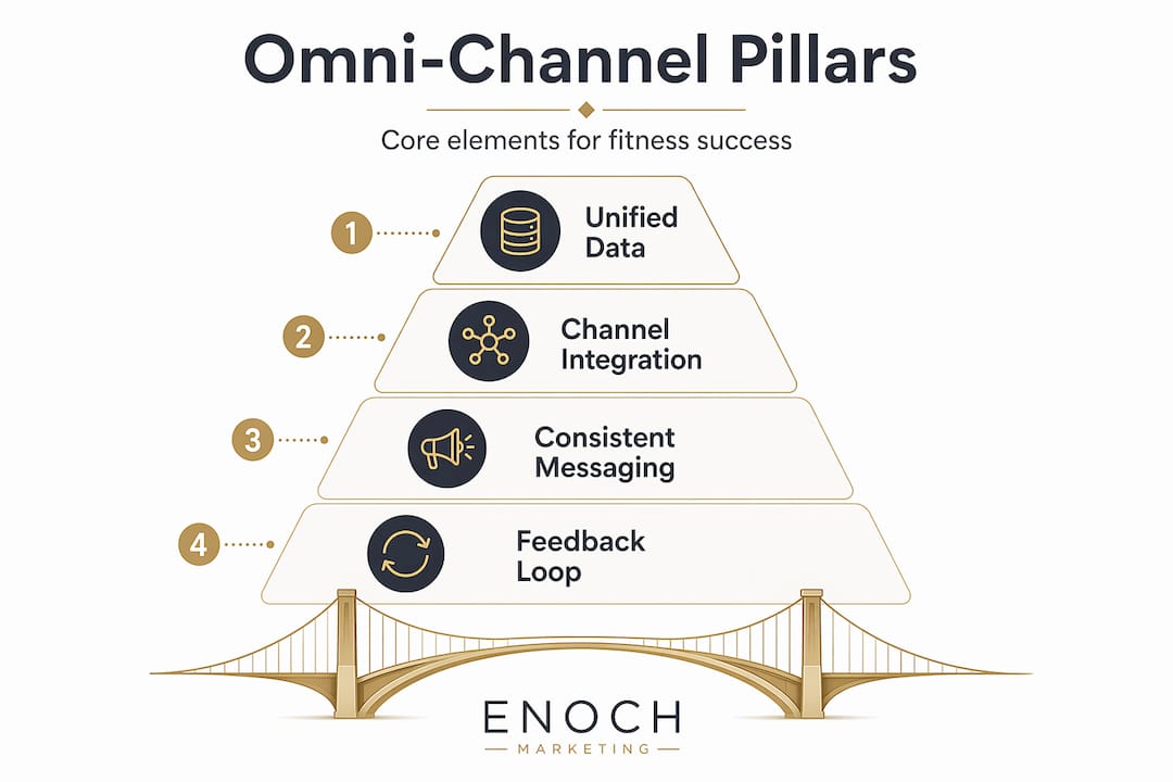 Infographic showing core pillars of omni-channel marketing