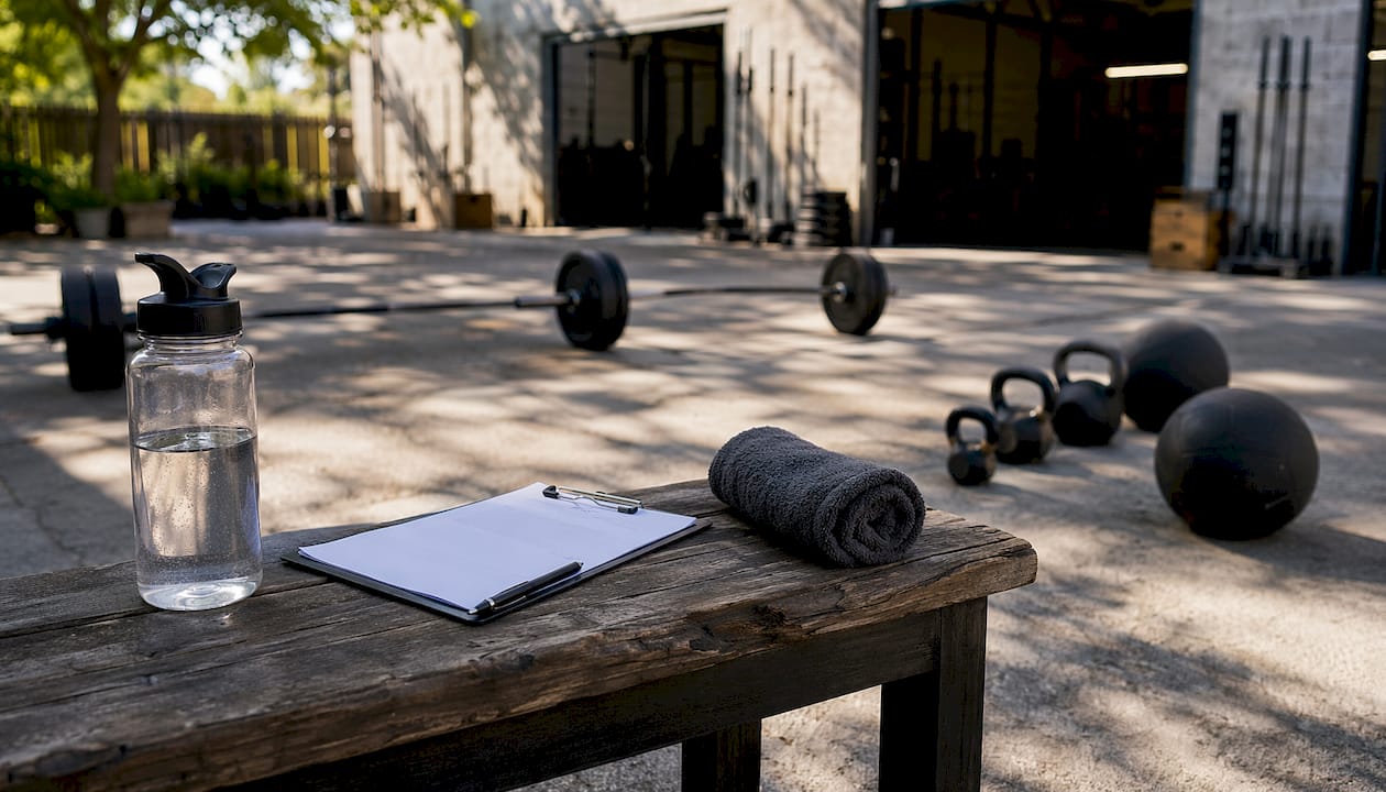 CrossFit gym equipment ready for wellness class
