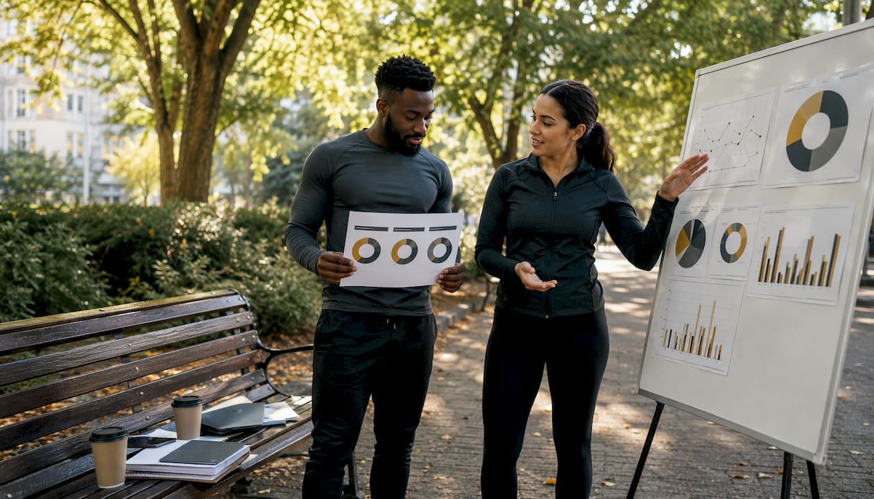 Fitness professionals discussing audience segmentation types