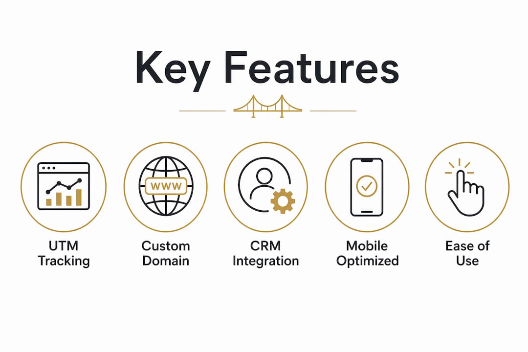 Infographic showing key features of link tools
